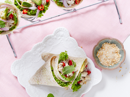 Thai Chicken and Mint Salad Cornets