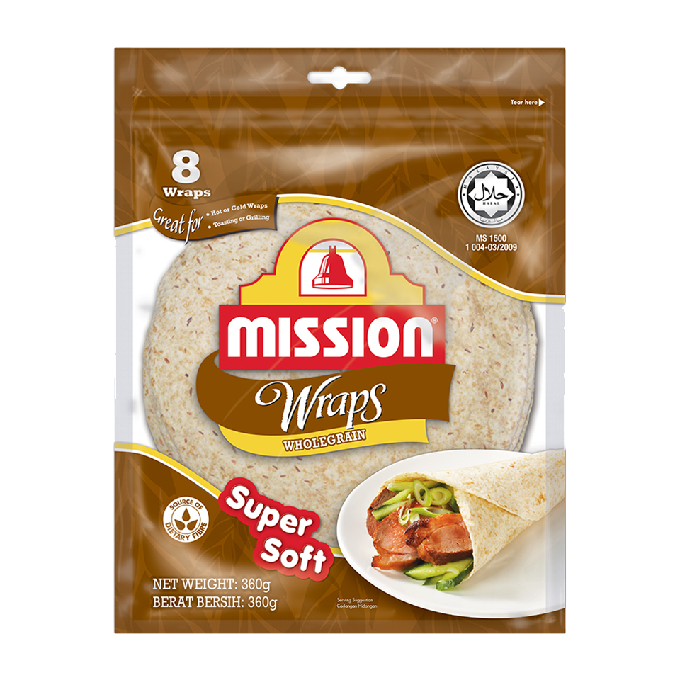 Mission Supersoft Wholegrain Wraps 8” 8ct