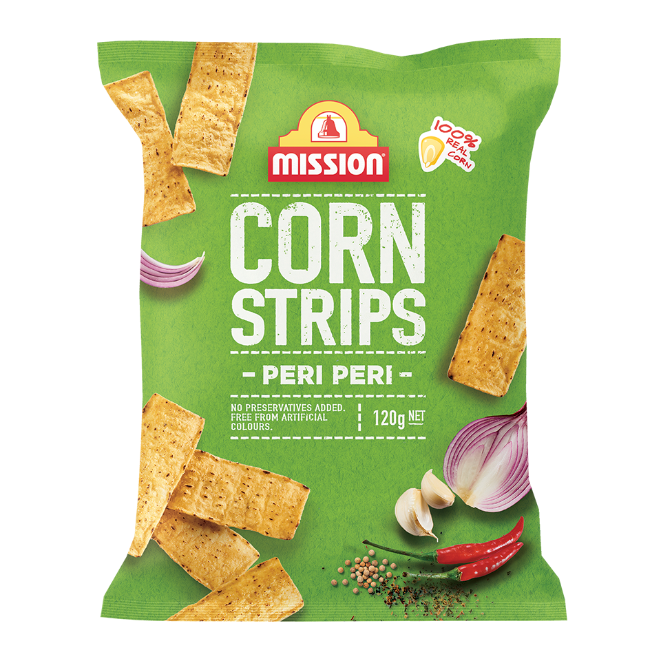 Mission Peri Peri Flavoured Corn Strips 120g