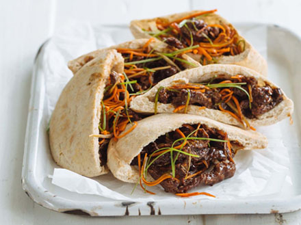 Crispy Beef and Carrot Pita