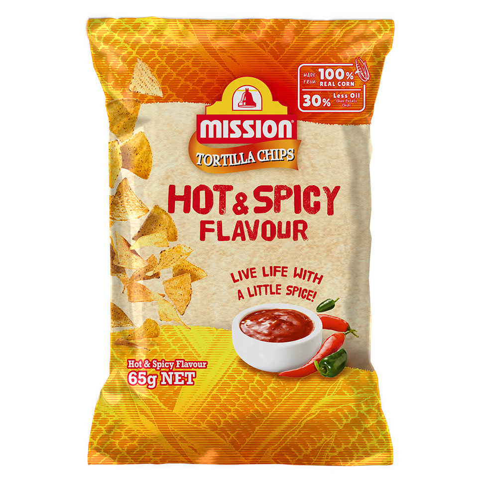 Mission Hot & Spicy Flavoured Tortilla Chips 65g