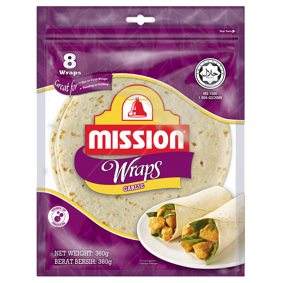 Mission Garlic Wraps 8” 8ct