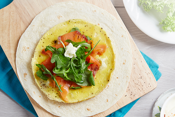 Smoked Salmon Omelette Wrap