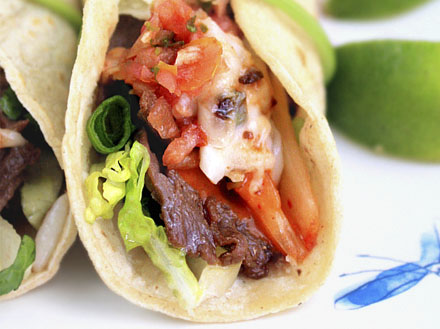 Kimchi & Beef Pita with Miso Soup (pita)